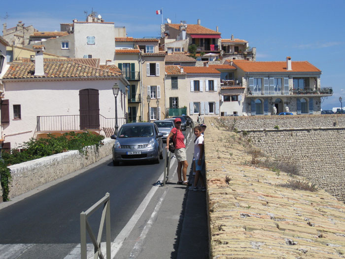 Walking just beyond the old city in Antibes, along the wall